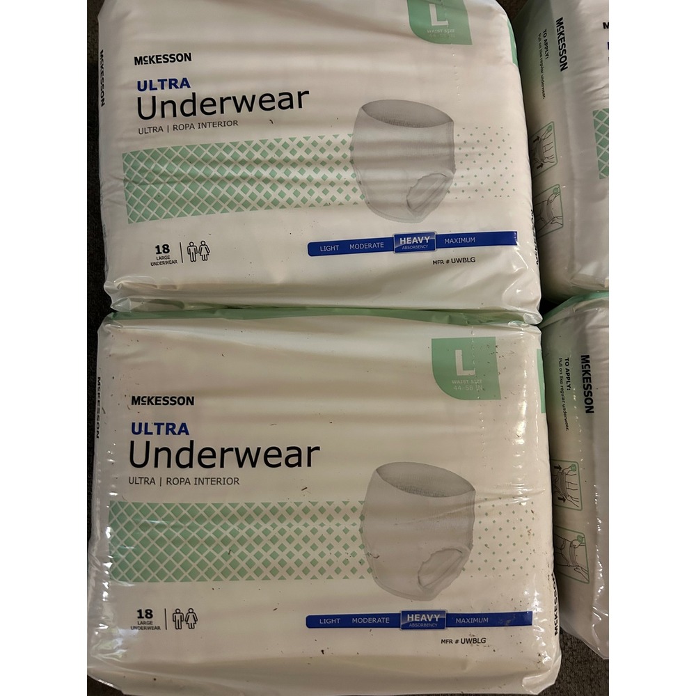 McKesson Ultra Adult Underwear Heavy Absorbency Large 44-58in 18ct 12 packs 216